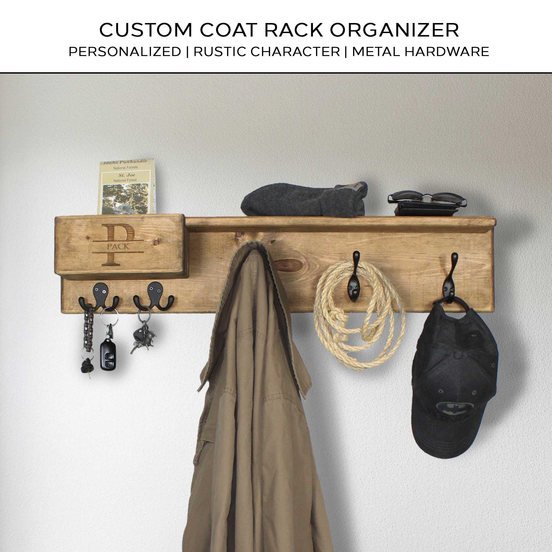 Custom Coat Racks Personalized Coat Rack Entryway Organizer Key Rack & Mail Holder ...