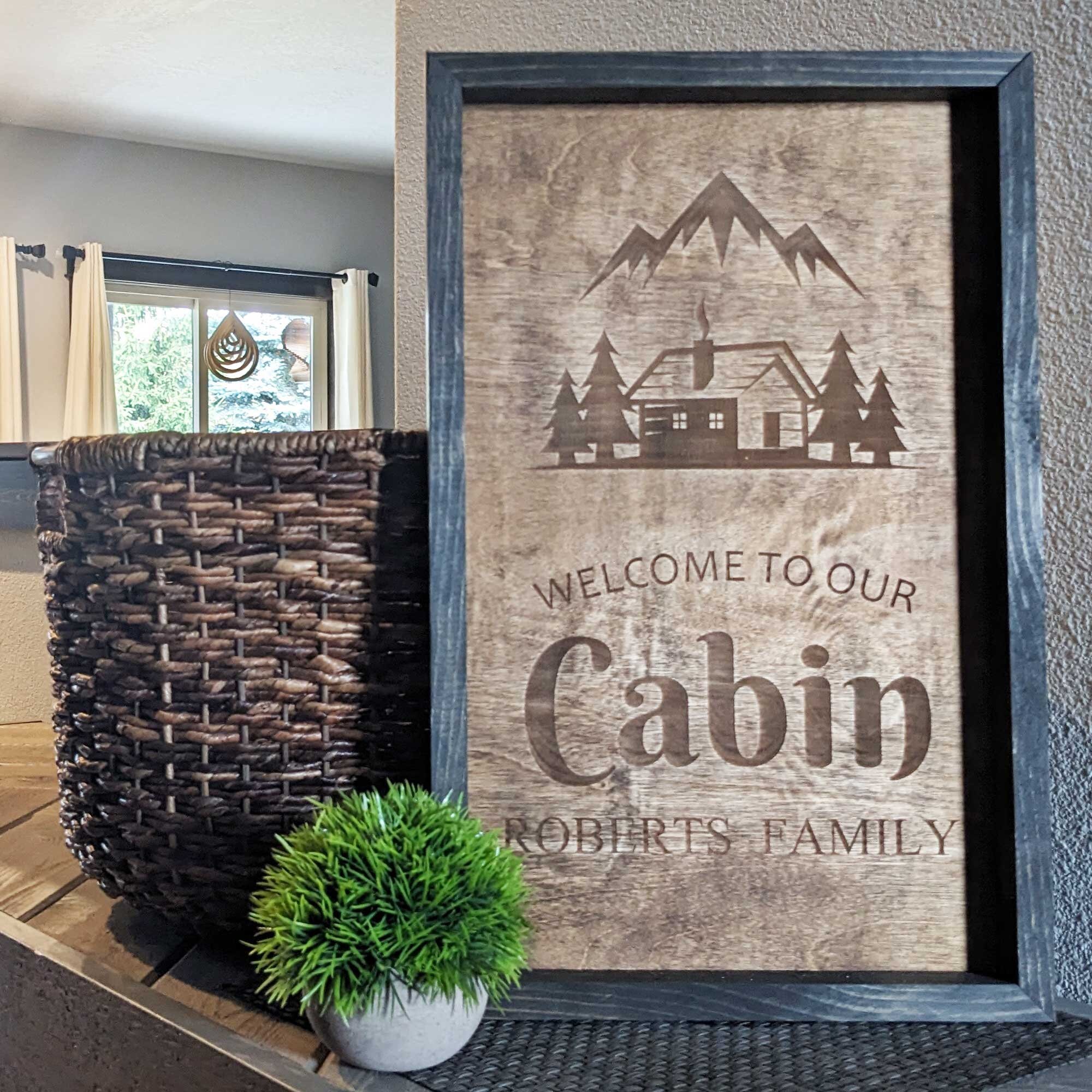 Custom Rustic Cabin Sign, Personalized Wood Sign, Cabin Wall Art