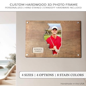 illustrierte illustrierte Belle du Turner Karte | Große aus Holz gefertigte Landkarte | illinois State Reisekarte | 3D Foto Landkarte Geschenk | Illuiux Miniature Map
