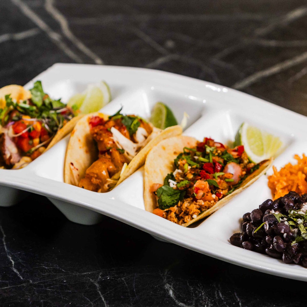 Ceramic Taco Plate set of 2, Sushi Platter, Dinner Plate, Stylish