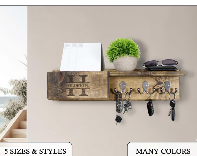 Wall Key Rack, Family Key Rack, Wood Key Holder, Key Rack Wooden House ...