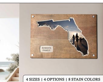 Personalized Florida Photo Map | Large Wooden Florida Photo Map | Florida State Travel Map | 3D Picture Map Gift | Florida Picture Map