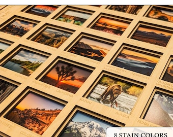 Custom National Parks Picture Frame | Personalized Wood US National Parks Photo Frame | 63 Parks Hand-Crafted Picture Collage Memory Gift