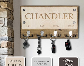 Llavero personalizado, ganchos para llaves, colgador de llaves de pared personalizado, organizador de llaves, regalo para la primera casa, regalo de inauguración, regalo para agente inmobiliario