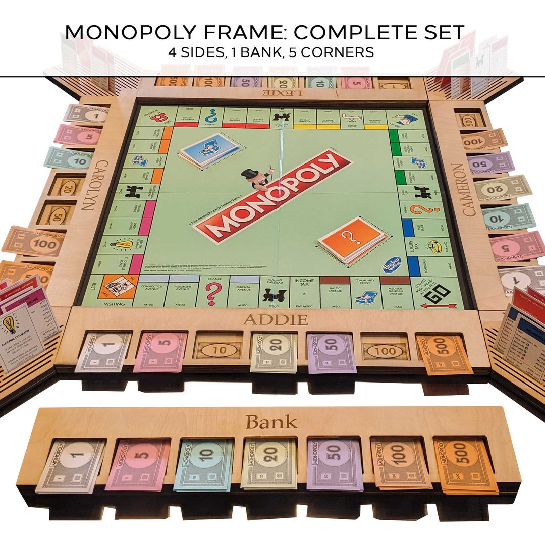 Personalized Monopoly Organizer Board Frame Custom Monopoly Game Caddy ...