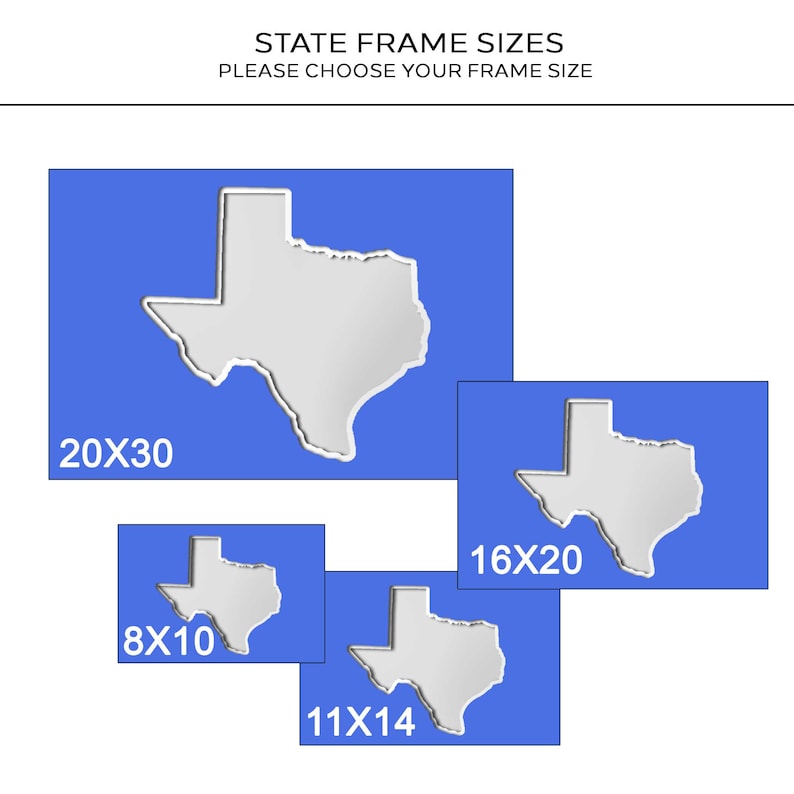 Personalized State Picture Frame, Custom State Photo Frame | Large 3D ...