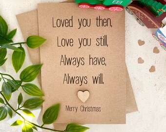 Rustic Christmas Card | Love You Card | Handmade | Husband Wife Boyfriend Girlfriend Partner | Personalised