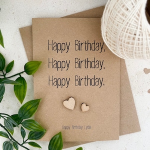 Rustikale Happy Birthday Karte | Alles Gute zum Geburtstag personalisiert | Mama Papa Bruder Schwester Freund Geburtstag | Recycelt | Handarbeit