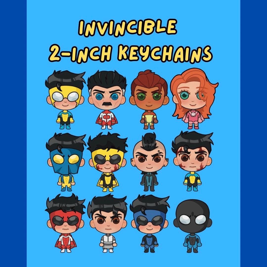 Invincible Key Rack Invincible MINI Keychains || 2 Inch Acrylic Keychain Double-sided Epoxy ...