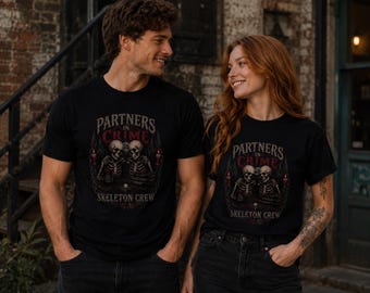 Partners in Crime Skeleton Crew T-Shirt | Skull duo graphic tee