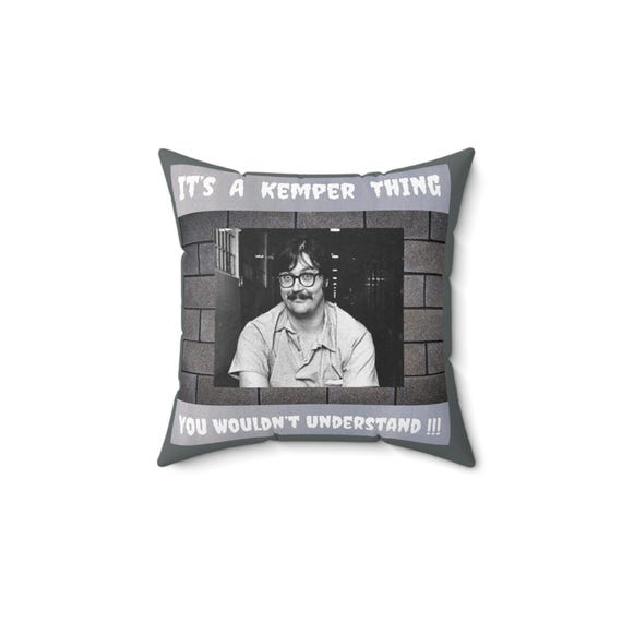 Ed Kemper Pillow, True Crime Decor, Spun Polyester Square Cushion