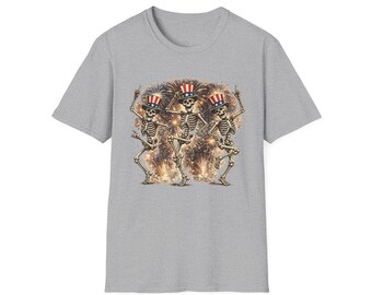 Vintage Skeleton Crew T-Shirt | Uncle Sam Skelette Fourth of Jul USA