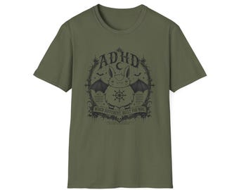 ADHD Fledermaus Häschen Gothic Plüsch Shirt | Neurodiversent Goth Goth Tee