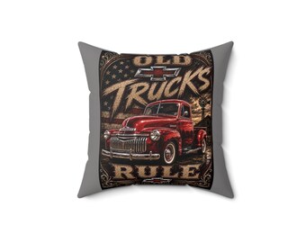 Classic Chevrolet 3100 Old Trucks Rule Pillow | Vintage Truck Throw Pillow 1946
