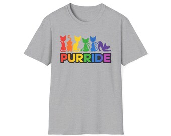 Purride Rainbow Cats T-Shirt | LGBTQ Pride Cat Design