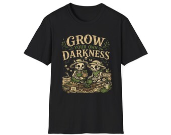 Wachsen Sie Ihre eigene Dunkelheit T-Shirt | Skelett Garten Illustration