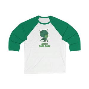 The Great Gazoo Fred Flintstone Cartoon Unisex 3/4 Sleeve Baseball Tee