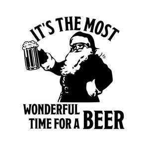 Het is de meest prachtige tijd voor bier, Santa en Bier SVG, PNG, EPS, jpg digitale download