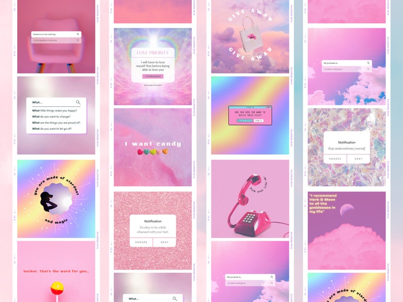 20 Aesthetic Design Instagram Templates Instagram Post Etsy