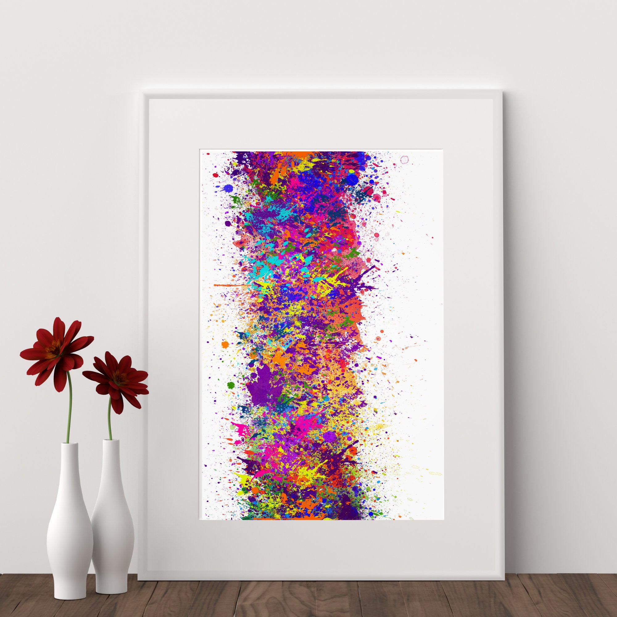 Abstract Multicolored Wall Art Modern Prints Living Room Etsy