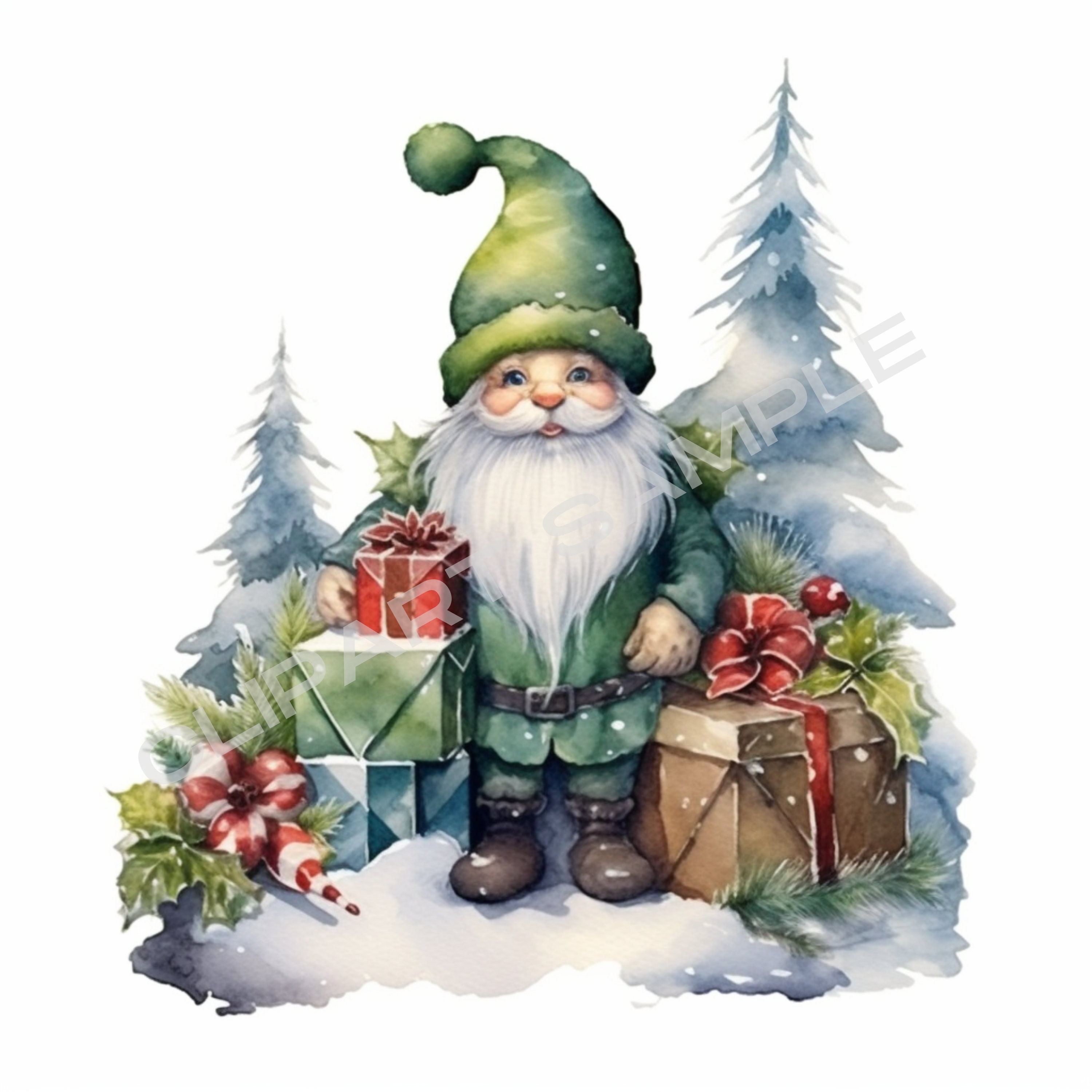 Christmas Gnomes Clipart 21 High Quality Pngs, Digital Download ...