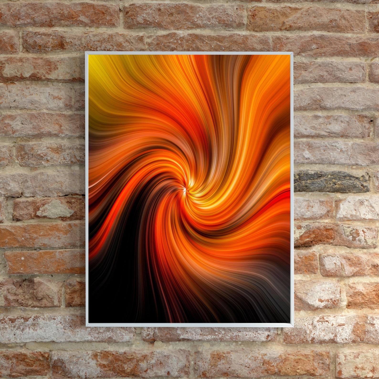 Abstract Fire Swirl Wall Art Modern Prints Living Room Etsy