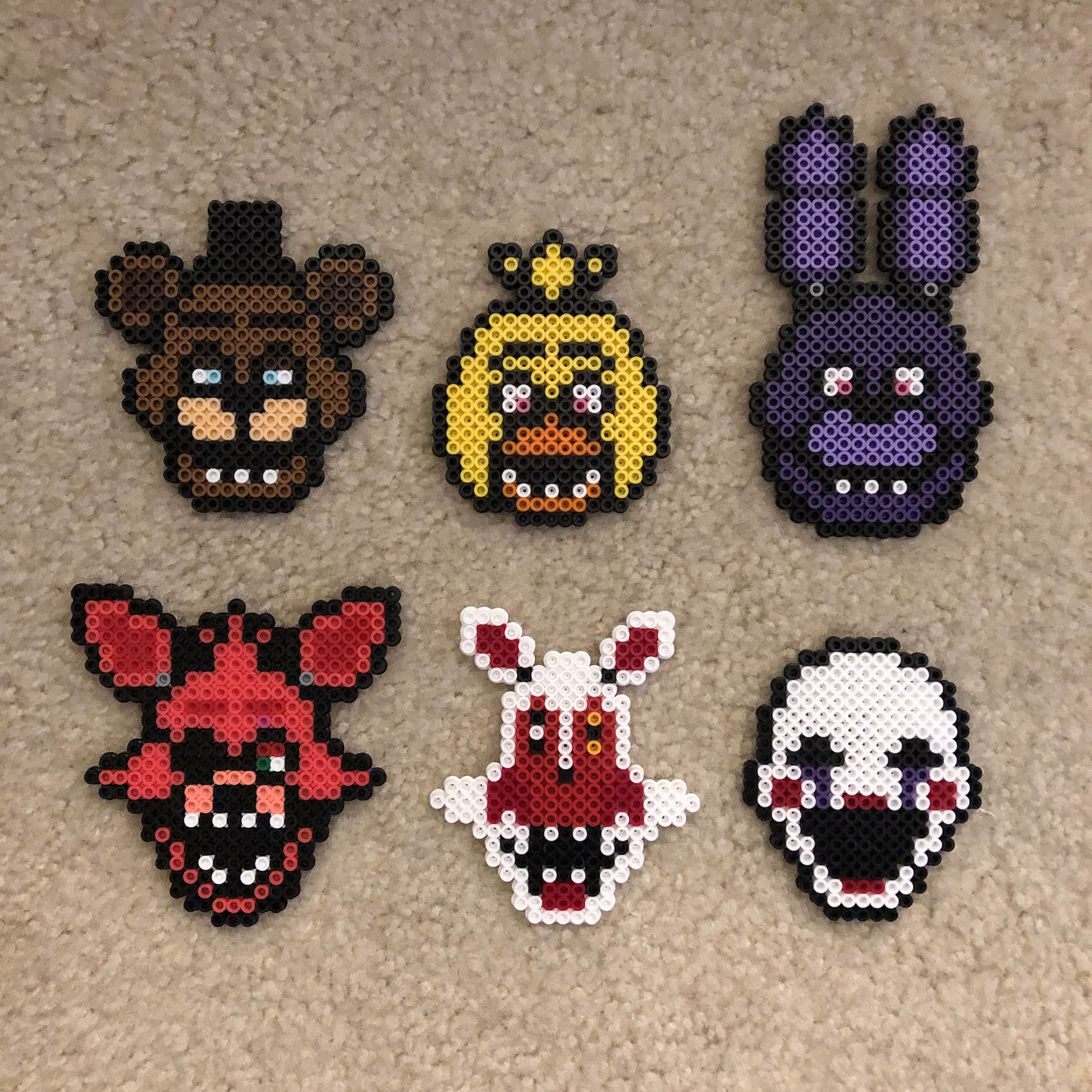 Five Nights at Freddy's Perler Bead Characters Etsy