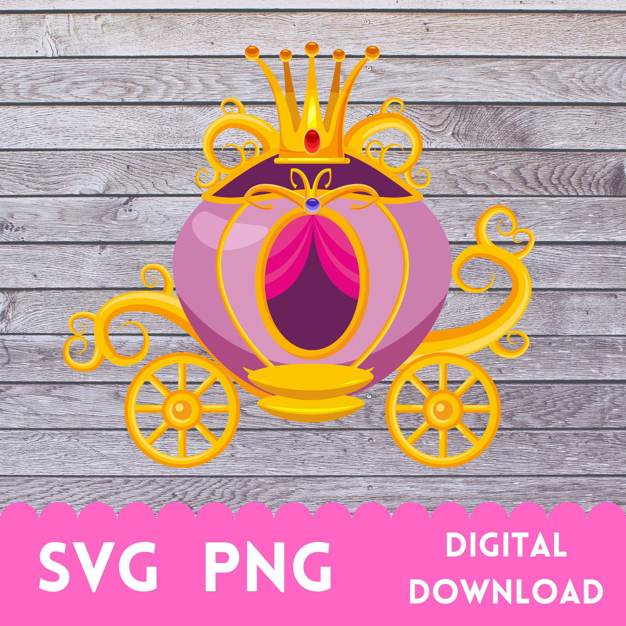 Princess Carriage SVG Cinderella Pumpkin Carriage Cartoon | Etsy