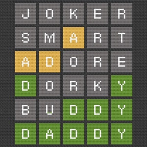 Daddy Wordle Cross Stitch Pattern - Instant PDF Download - Father&#39;s Day