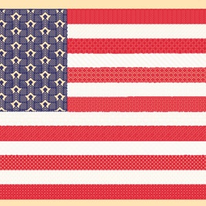 Stars & Stripes Blackwork Sampler Pattern - Instant PDF Download - Cross Stitch Patriotic 4th of July American Flag