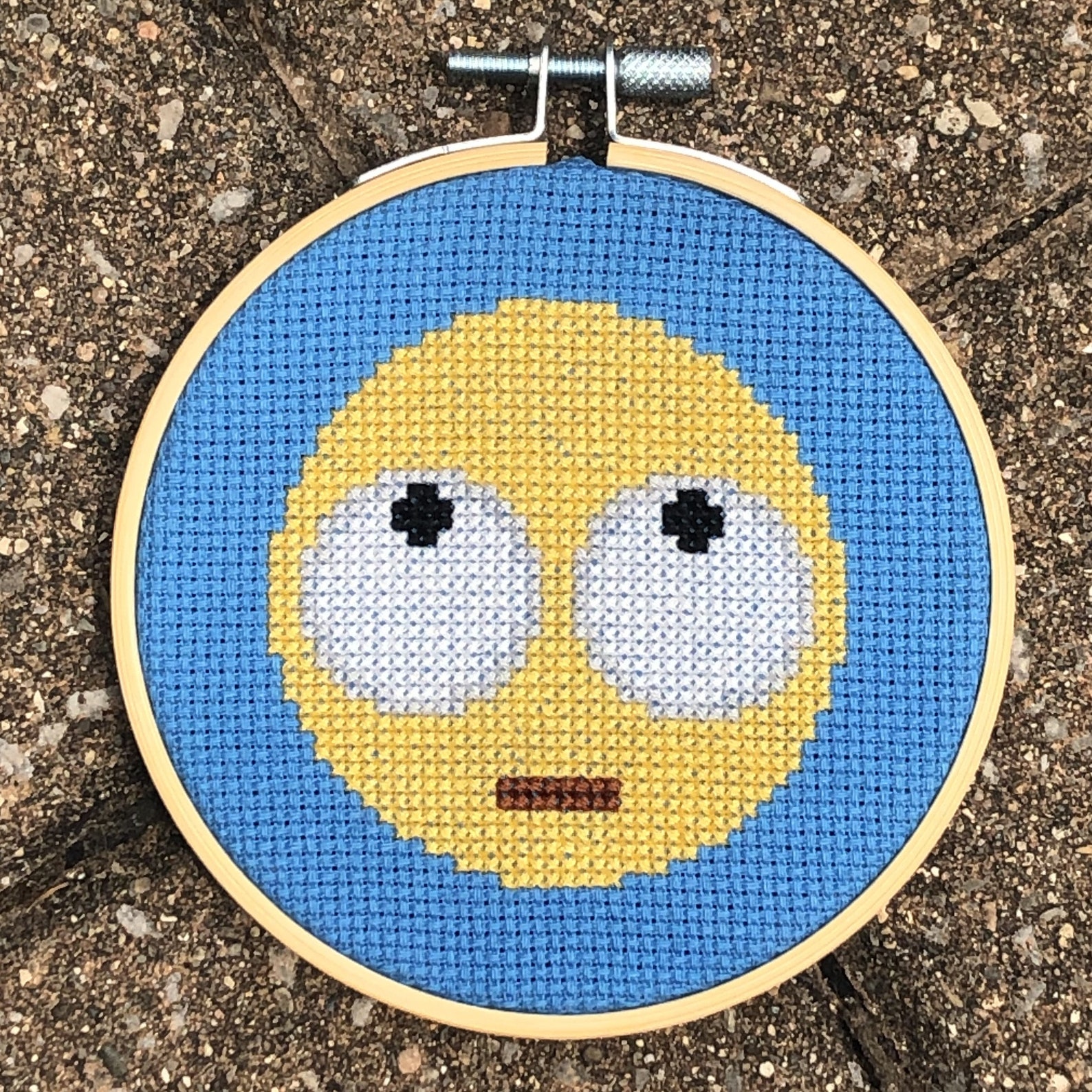 Face With Rolling Eyes Emoji Cross Stitch Pattern Instant PDF Download