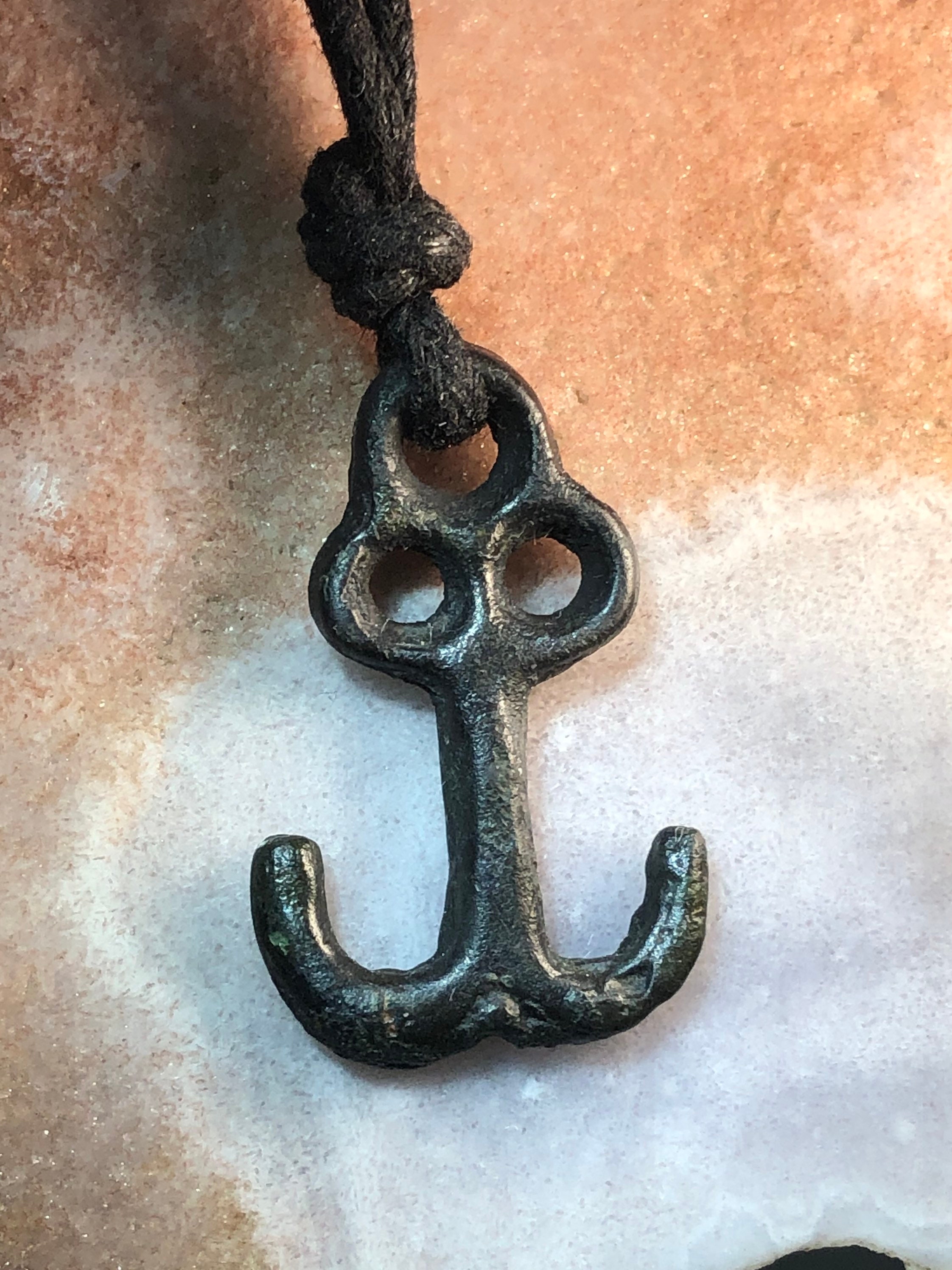 Ancient Bronze Viking Anchor Pendant Etsy
