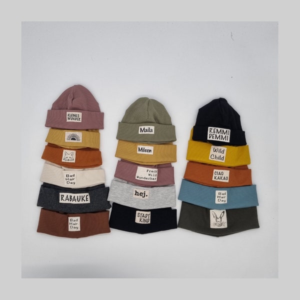 Rippjersey Hipster Beanie 57-59 cm, Erwachsene, Mütze