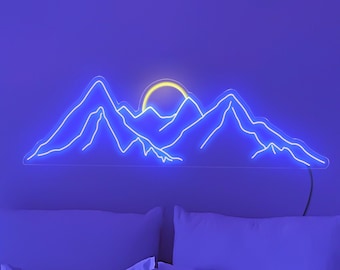 Mountain neon sign,Mountain led sign,Mountain wall art neon,Led neon sign wall decor,Neon sign bedroom,Neon light sign for wall decor