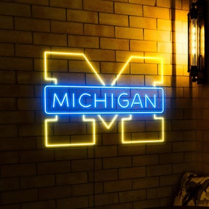 Michigan neon sign, Michigan led sign, Michigan football sign, Football team sign, Football neon sign, Michigan wall art,Michigan wall decor
