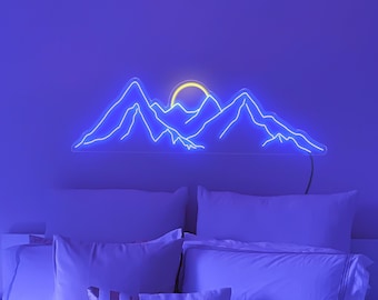 Mountain neon sign,Mountain led sign,Mountain wall art neon,Led neon sign wall decor,Neon sign bedroom,Neon light sign for wall decor