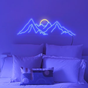 Mountain wall art neon,Led neon sign wall decor,Neon sign bedroom,Neon light sign for wall decor,Mountain neon sign,Mountain led sign