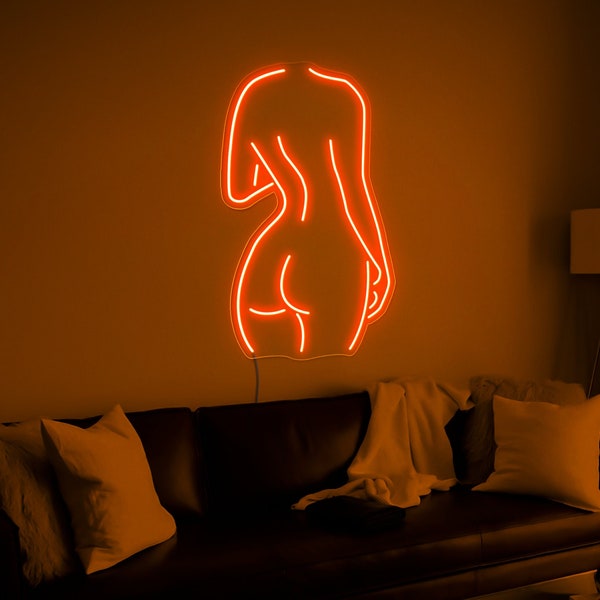 Woman body neon sign, Girl body neon sign, Female body led, Stripe neon sign, Woman body light, Girl neon light, Bedroom neon sign