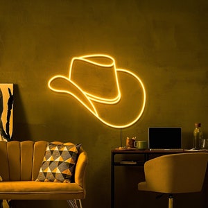 Cowboy Hat Neon Sign, Cowboy Led Neon Sign, Western Light Up Sign, Light up cowboy hat, Texas Cowboy Girl, Howdy neon sign,Cowgirl neon sign