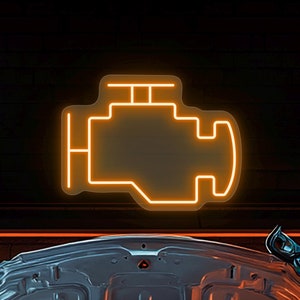Check engine light, Check engine neon sign, Check engine led sign, Auto service decor, Garage neon sign, Garage led sign