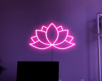 Lotus neon sign, Lotus led sign,Lotus led light,Lotus led sign,Lotus light sign,Lotus wall decor,Neon sign wall decor,Flower neon sign