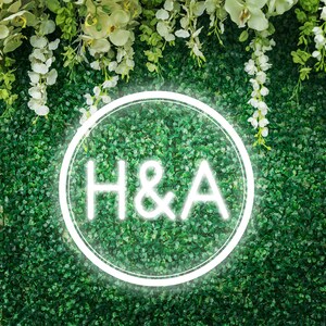 Initials neon sign, Custom neon sign, Wedding neon sign, Custom led sign, Party neon sign, Custom letter sign image 2