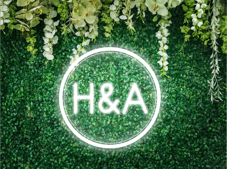 Initials neon sign, Custom neon sign, Wedding neon sign, Custom led sign, Party neon sign, Custom letter sign image 2
