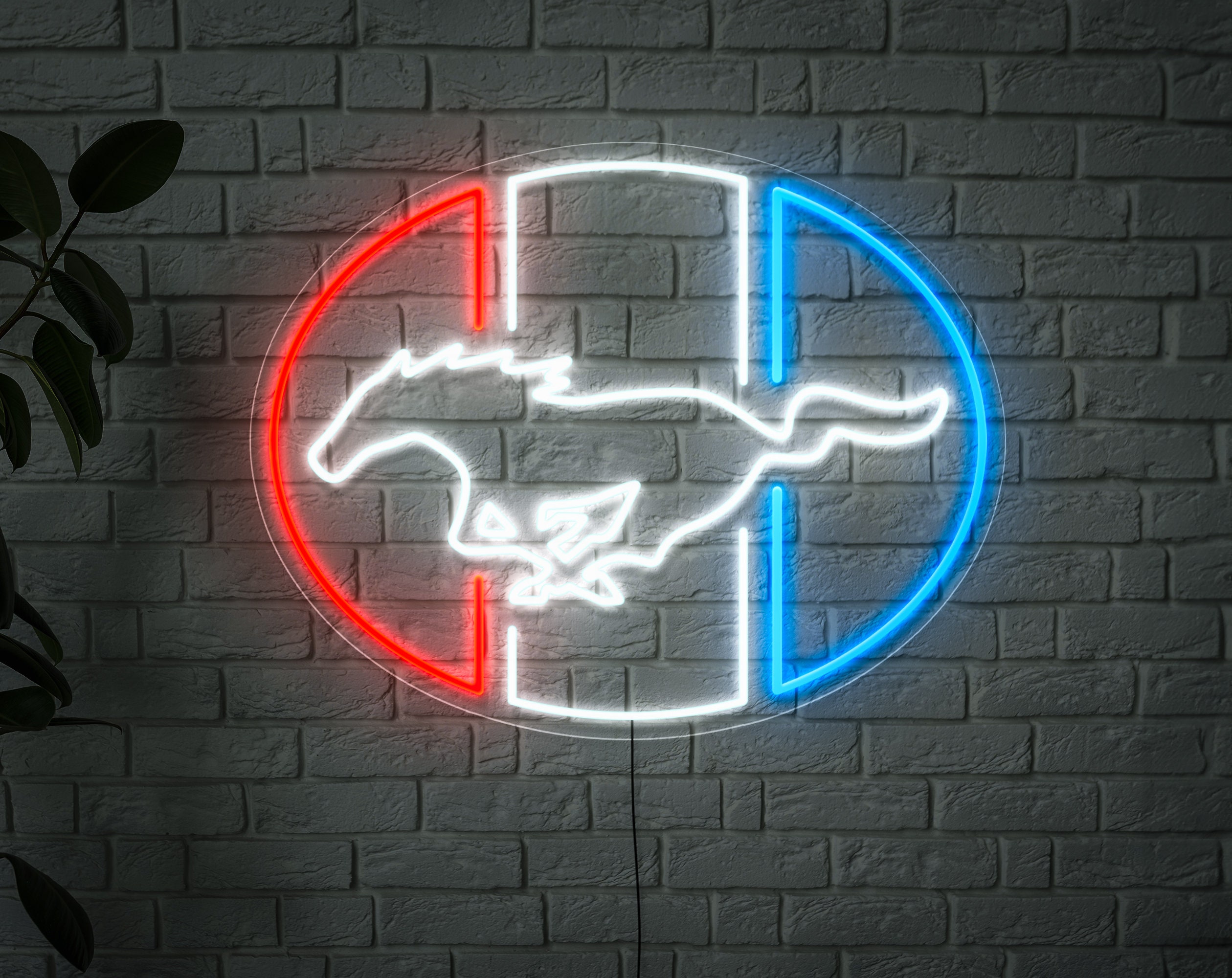 Mustang Neon Sign, Mustang Led Light, Mustang Logo Wall Art