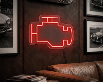 Check engine light, Check engine neon sign, Check engine led sign, Auto service decor, Garage neon sign, Garage led sign