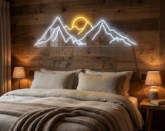 Mountain LED Neon Sign, Bedroom Wall Decor