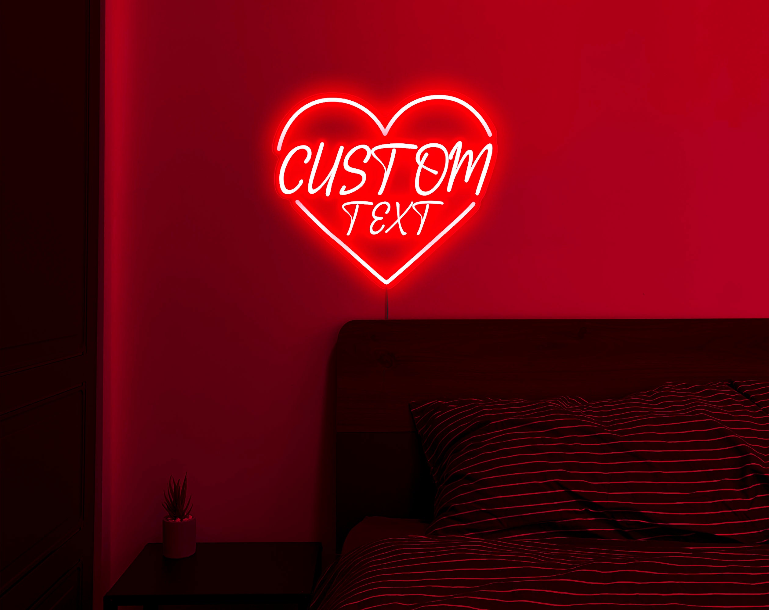 Custom Text Heart Neon Sign, Valentines Neon Sign, Personalized ...
