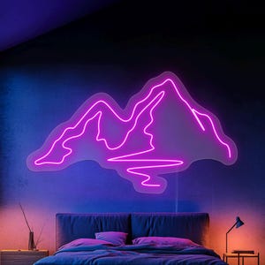 Mountain led sign,Mountain wall art neon,Mountain neon sign,Mountain night light,Led neon sign wall decor,Neon sign bedroom