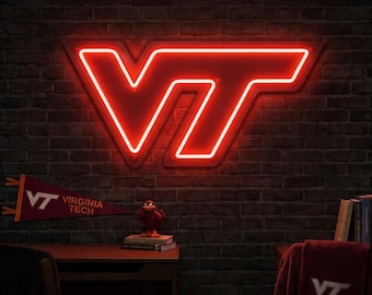 Virginia Tech neon sign, VT neon sign, Virginia Tech light sign, Hokies neon sign, Virginia Tech Hokies gift, Virginia Tech Hokies art decor
