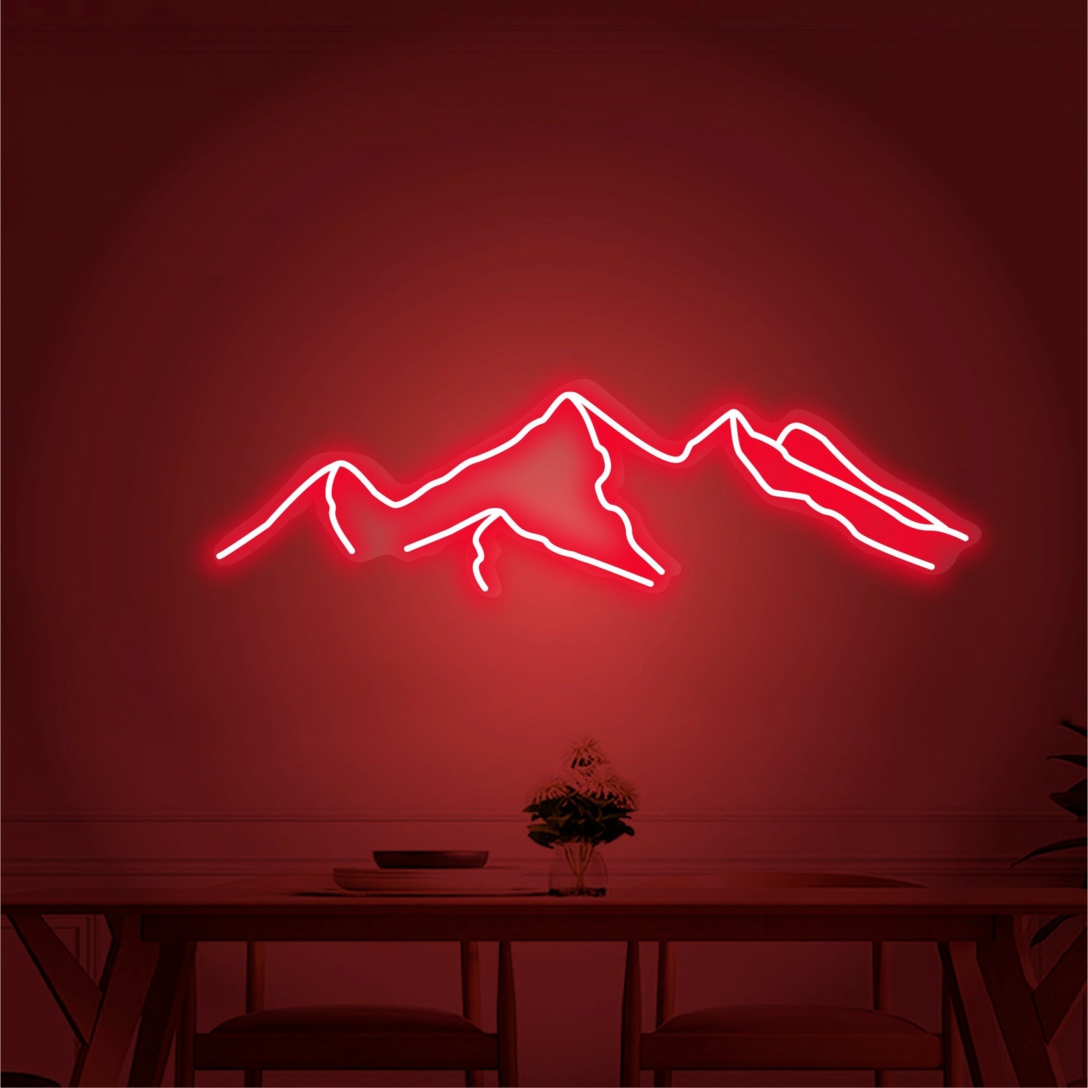 Mountains LED Neon Sign Neon Decorations Neon Wall Sign Led | Etsy
